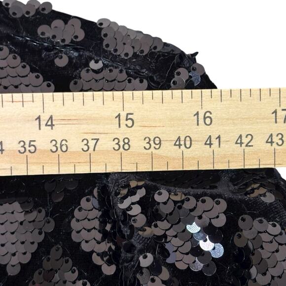Torrid Black Sequin Velour Midi Dress Pockets Size 12 Cocktail Party Holiday - Picture 11 of 16